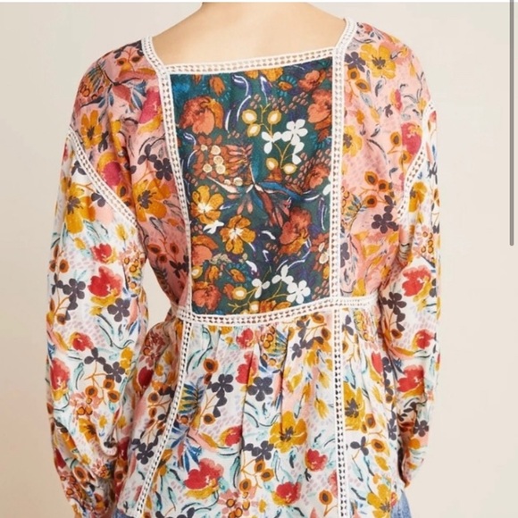 🌸Host Pick 🌸Maeve Floral Long Sleeve Top from Anthropologie Size Medium - Picture 2 of 6